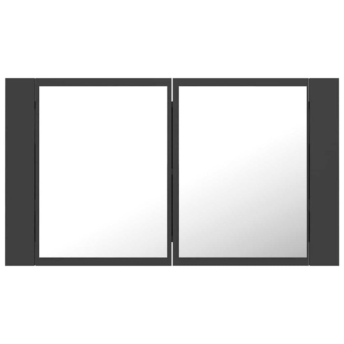 Dulap de baie cu oglindă și LED, gri, 80x12x45 cm WALTI