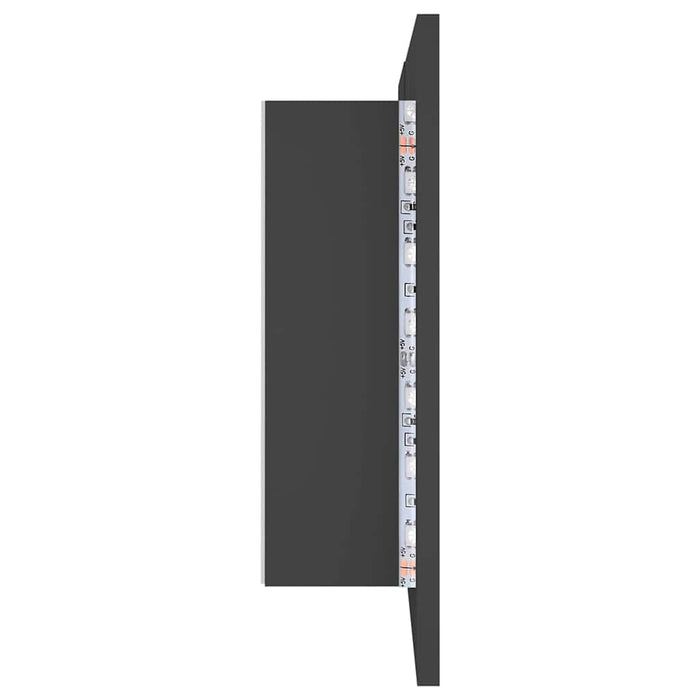 Dulap de baie cu oglindă și LED, gri, 80x12x45 cm WALTI