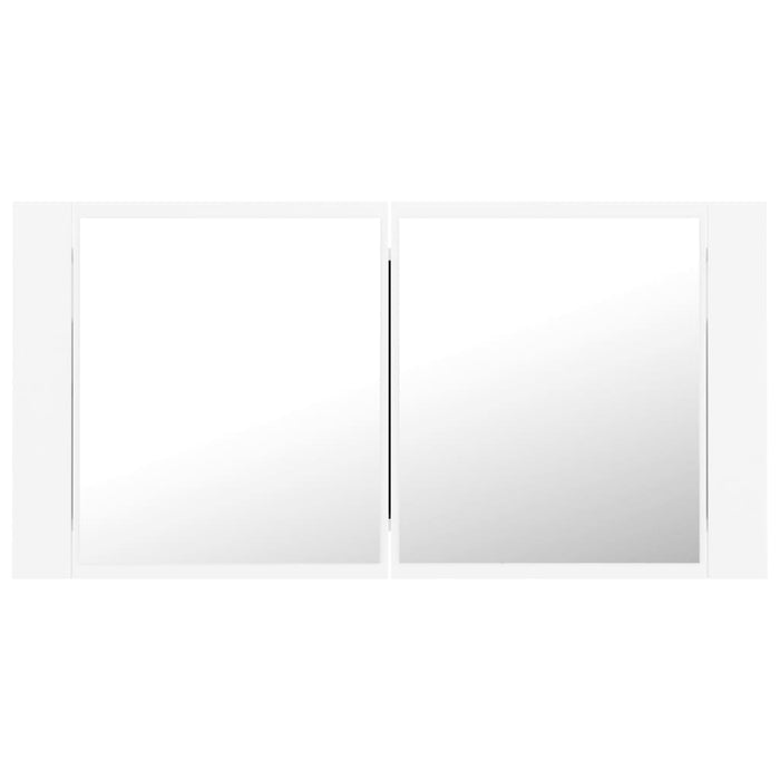 Dulap de baie cu oglindă și LED, alb, 90x12x45 cm acril - WALTI WALTI