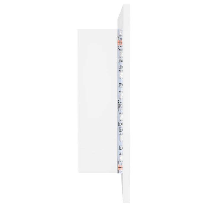 Dulap de baie cu oglindă și LED, alb, 90x12x45 cm acril - WALTI WALTI