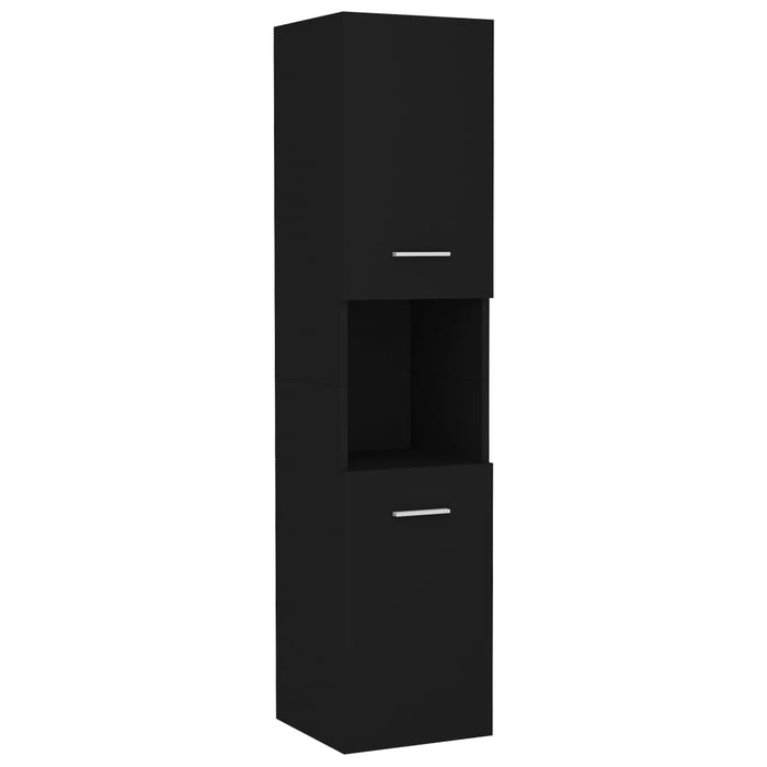 Dulap de baie, negru, 30x30x130 cm, lemn prelucrat - WALTI WALTI