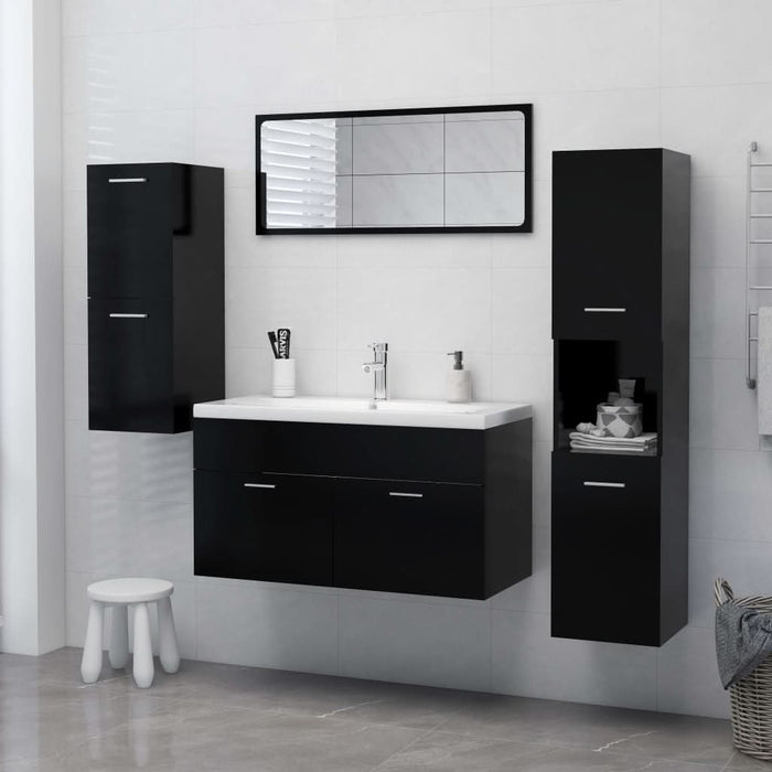 Dulap de baie, negru, 30x30x130 cm, lemn prelucrat - WALTI WALTI