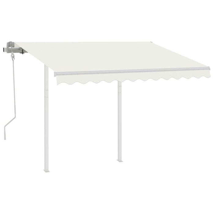 Set stâlp pentru copertină, alb, 300x245 cm, fier WALTI