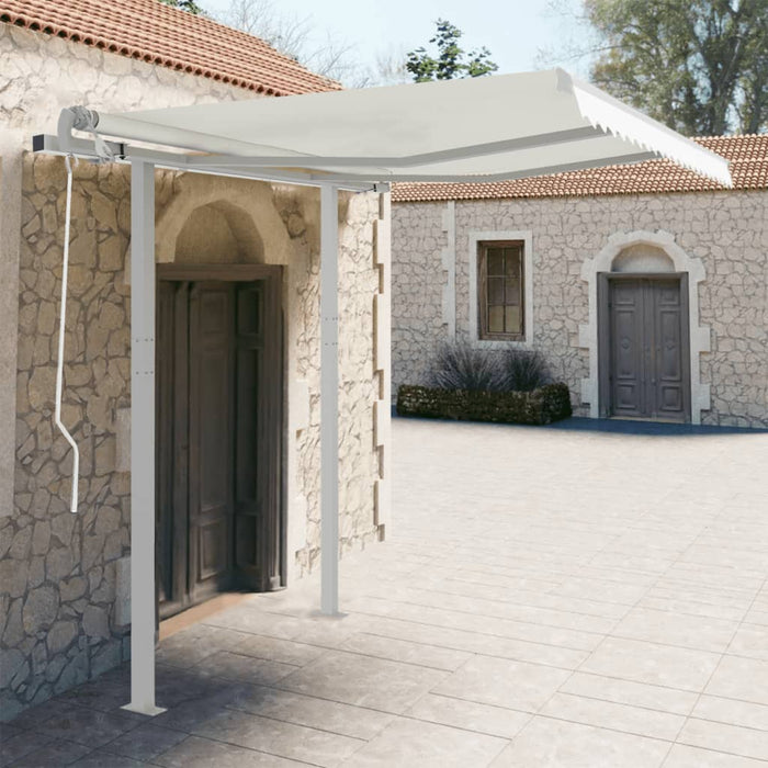 Set stâlp pentru copertină, alb, 300x245 cm, fier WALTI