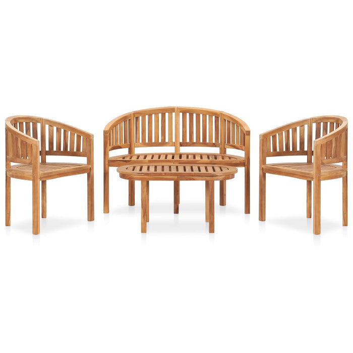 Set mobilier grădină tip banană, 4 piese, lemn masiv de tec - WALTI WALTI