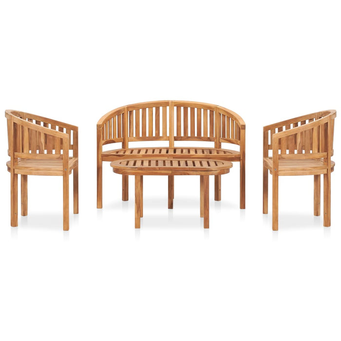 Set mobilier grădină tip banană, 4 piese, lemn masiv de tec - WALTI WALTI