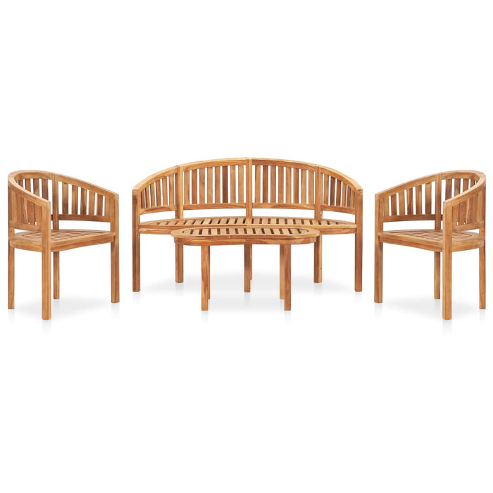 Set mobilier grădină tip banană, 4 piese, lemn masiv de tec - WALTI WALTI