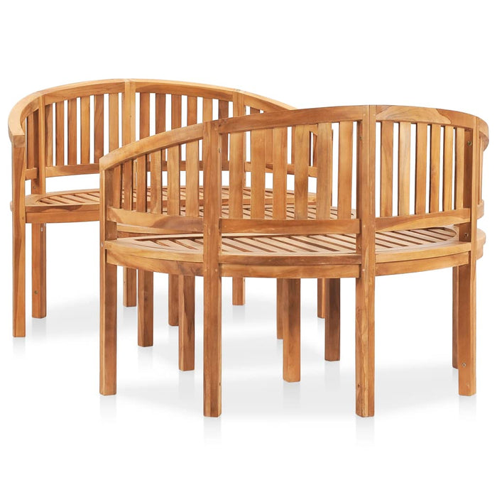 Set mobilier grădină tip banană, 3 piese, lemn masiv de tec - WALTI WALTI