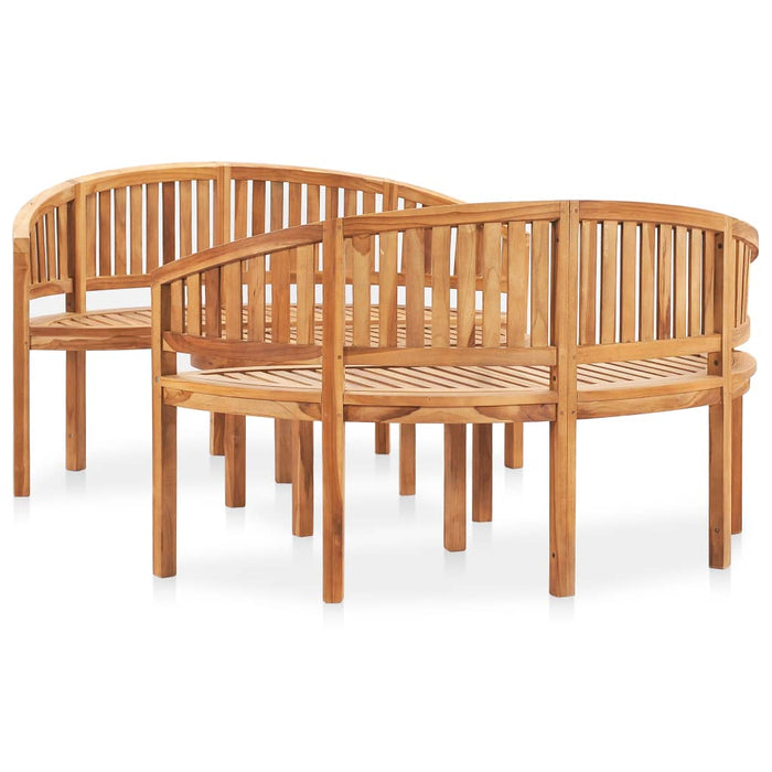 Set mobilier grădină tip banană, 3 piese, lemn masiv de tec - WALTI WALTI