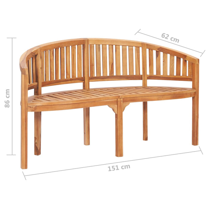 Set mobilier grădină tip banană, 3 piese, lemn masiv de tec - WALTI WALTI