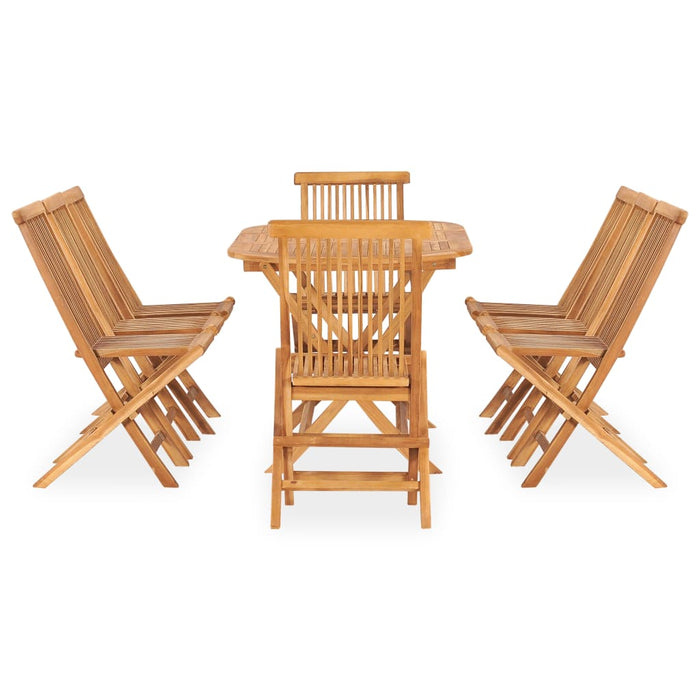 Set mobilier de exterior pliabil, 9 piese, lemn masiv de tec - WALTI WALTI