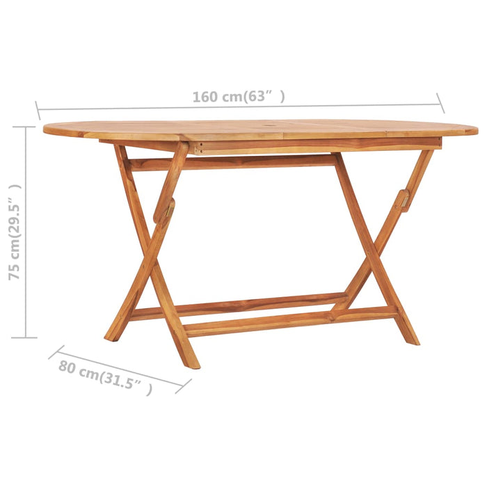 Set mobilier de exterior pliabil, 9 piese, lemn masiv de tec - WALTI WALTI