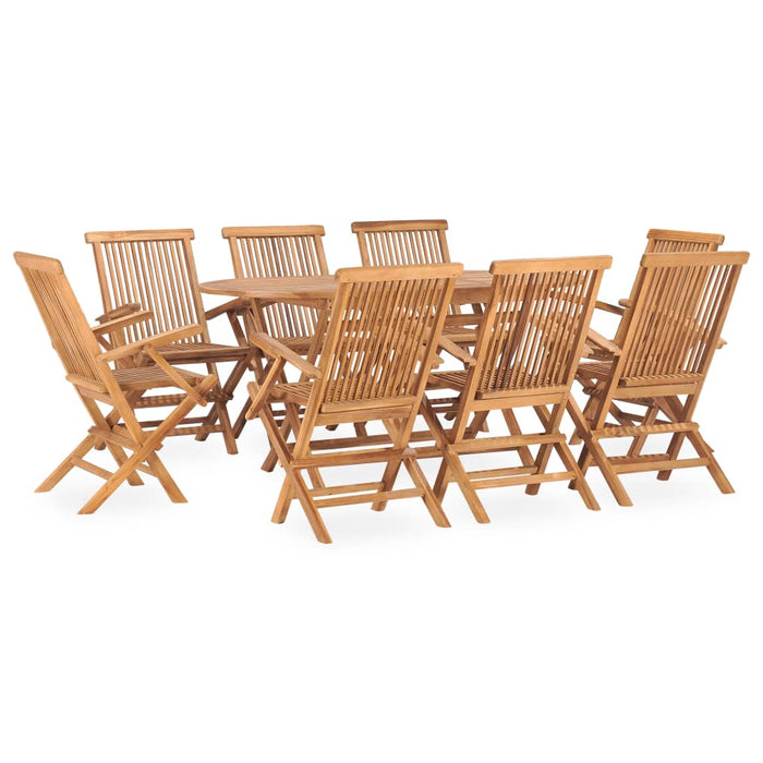 Set mobilier de exterior pliabil, 9 piese, lemn masiv de tec - WALTI WALTI