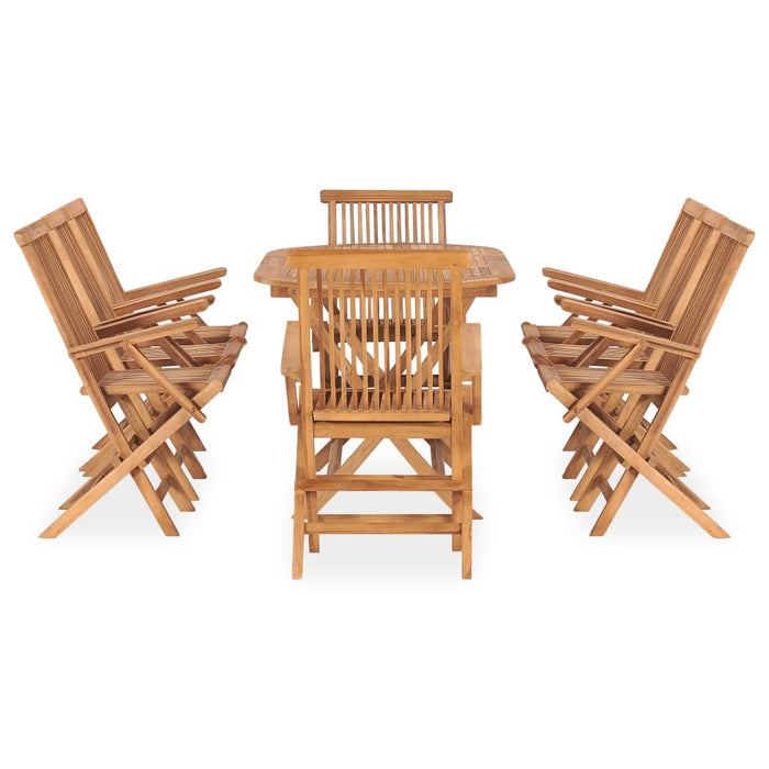 Set mobilier de exterior pliabil, 9 piese, lemn masiv de tec - WALTI WALTI
