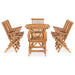 Set mobilier de exterior pliabil, 9 piese, lemn masiv de tec - WALTI WALTI