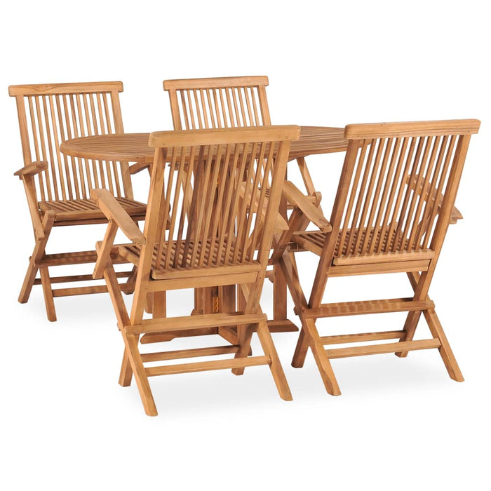 Set mobilier de exterior pliabil, 5 piese, lemn masiv de tec - WALTI WALTI