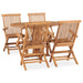 Set mobilier de exterior pliabil, 5 piese, lemn masiv de tec - WALTI WALTI