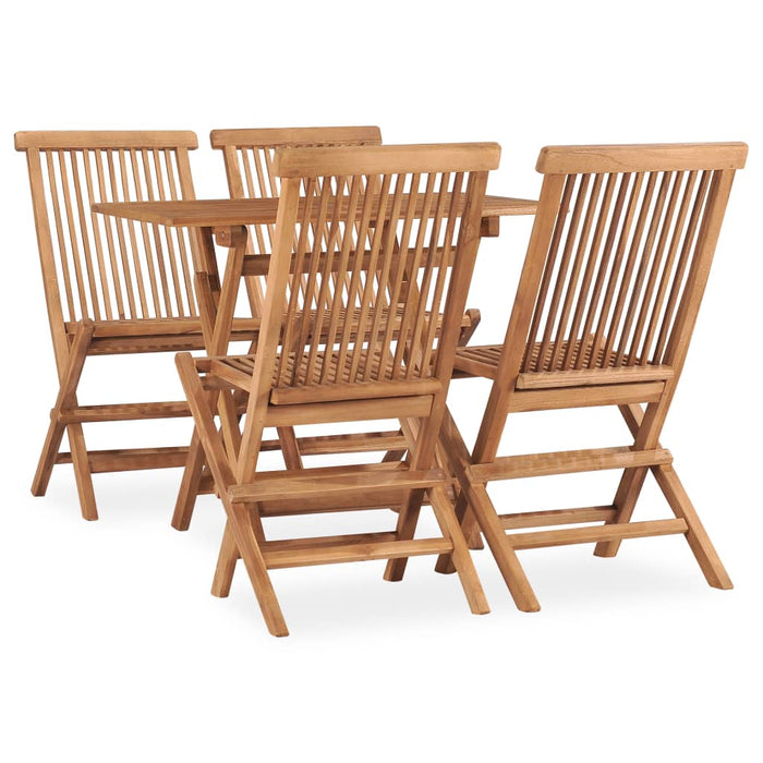 Set mobilier de exterior pliabil, 5 piese, lemn masiv de tec - WALTI WALTI