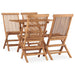 Set mobilier de exterior pliabil, 5 piese, lemn masiv de tec - WALTI WALTI