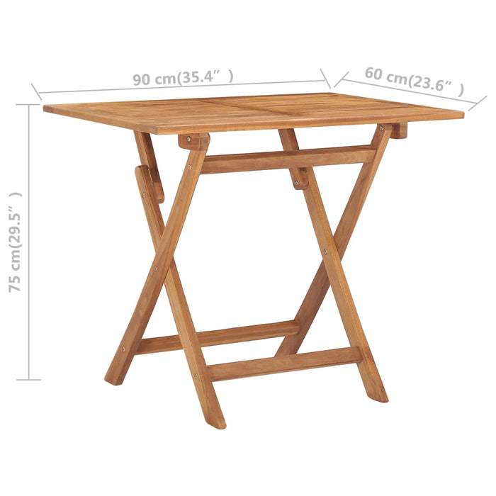 Set mobilier de exterior pliabil, 5 piese, lemn masiv de tec - WALTI WALTI