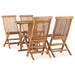 Set mobilier de exterior pliabil, 5 piese, lemn masiv de tec - WALTI WALTI