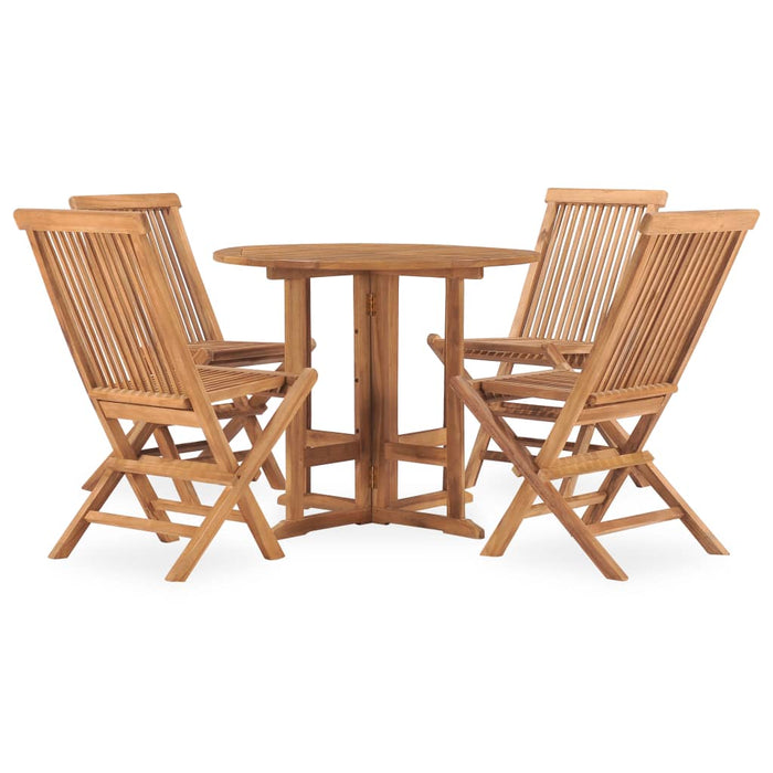 Set mobilier de exterior pliabil, 5 piese, lemn masiv de tec - WALTI WALTI