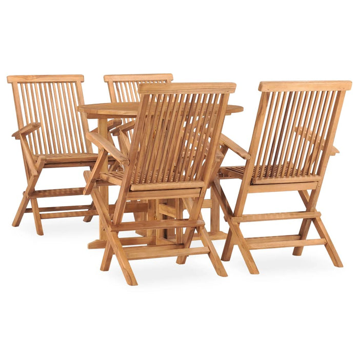 Set mobilier de exterior pliabil, 5 piese, lemn masiv de tec - WALTI WALTI