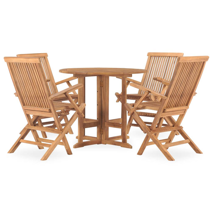 Set mobilier de exterior pliabil, 5 piese, lemn masiv de tec - WALTI WALTI