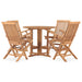 Set mobilier de exterior pliabil, 5 piese, lemn masiv de tec - WALTI WALTI
