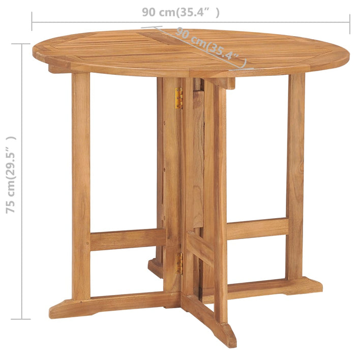 Set mobilier de exterior pliabil, 5 piese, lemn masiv de tec - WALTI WALTI