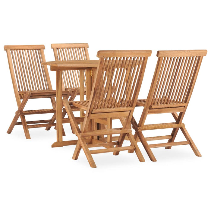 Set mobilier de exterior pliabil, 5 piese, lemn masiv de tec - WALTI WALTI