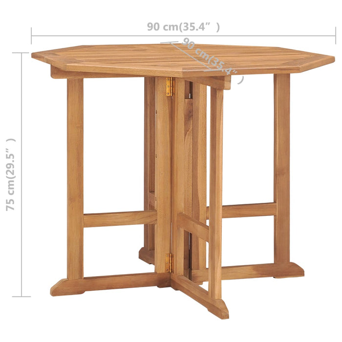 Set mobilier de exterior pliabil, 5 piese, lemn masiv de tec - WALTI WALTI