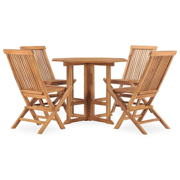 Set mobilier de exterior pliabil, 5 piese, lemn masiv de tec - WALTI WALTI