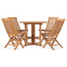 Set mobilier de exterior pliabil, 5 piese, lemn masiv de tec - WALTI WALTI