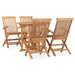 Set mobilier de exterior pliabil, 5 piese, lemn masiv de tec - WALTI WALTI