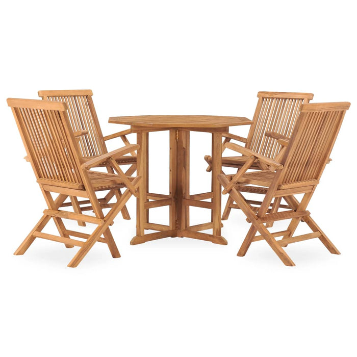 Set mobilier de exterior pliabil, 5 piese, lemn masiv de tec - WALTI WALTI