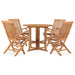 Set mobilier de exterior pliabil, 5 piese, lemn masiv de tec - WALTI WALTI