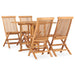 Set mobilier de exterior pliabil, 5 piese, lemn masiv de tec - WALTI WALTI
