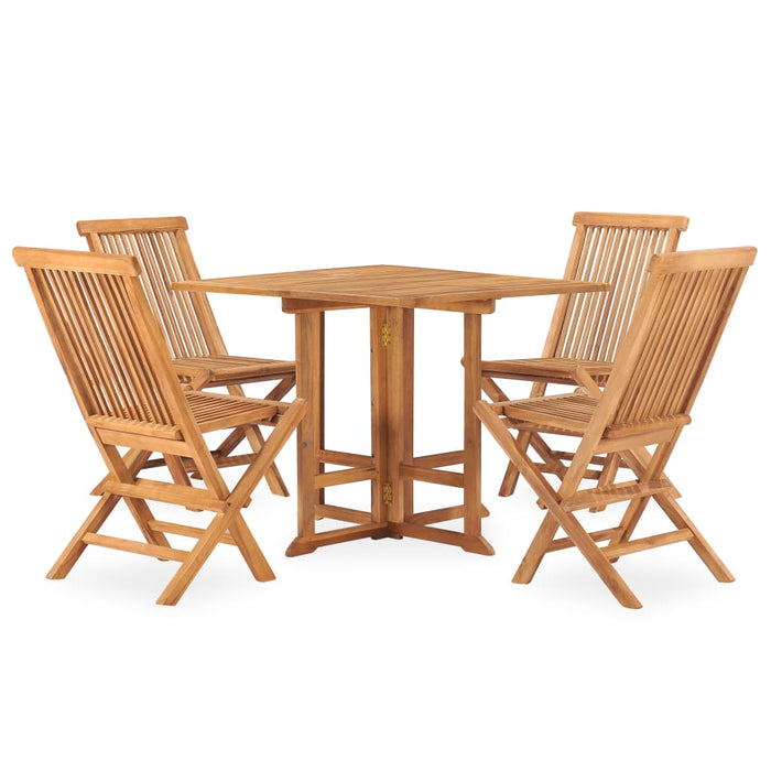 Set mobilier de exterior pliabil, 5 piese, lemn masiv de tec - WALTI WALTI