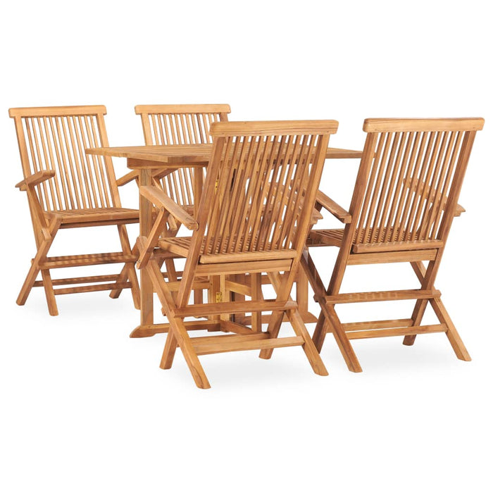 Set mobilier de exterior pliabil, 5 piese, lemn masiv de tec WALTI