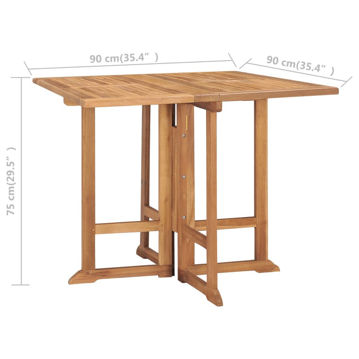 Set mobilier de exterior pliabil, 5 piese, lemn masiv de tec WALTI