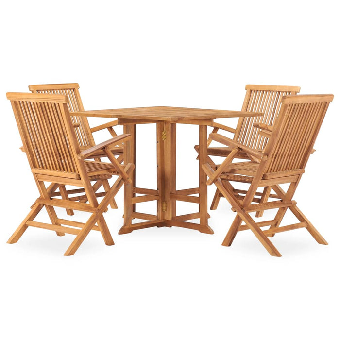 Set mobilier de exterior pliabil, 5 piese, lemn masiv de tec WALTI