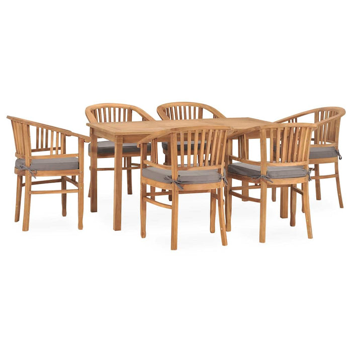Set mobilier de grădină cu perne, 7 piese, lemn masiv de tec WALTI