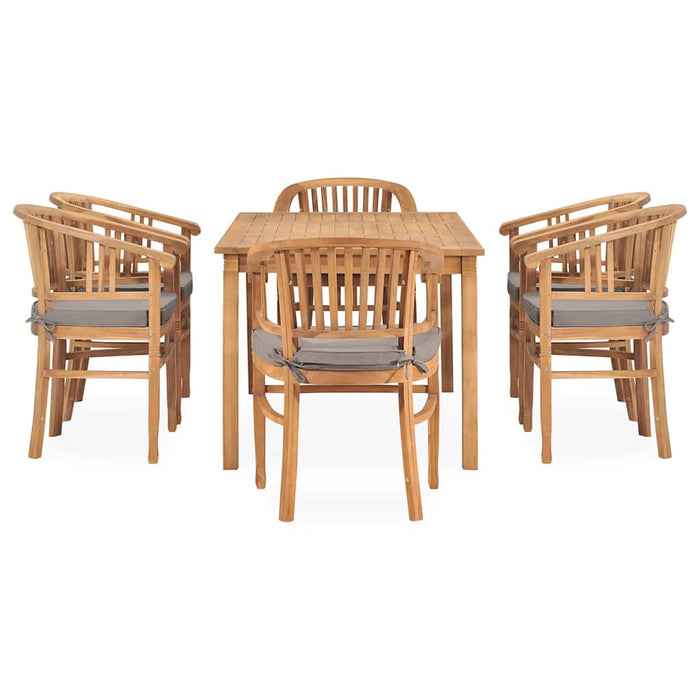 Set mobilier de grădină cu perne, 7 piese, lemn masiv de tec WALTI