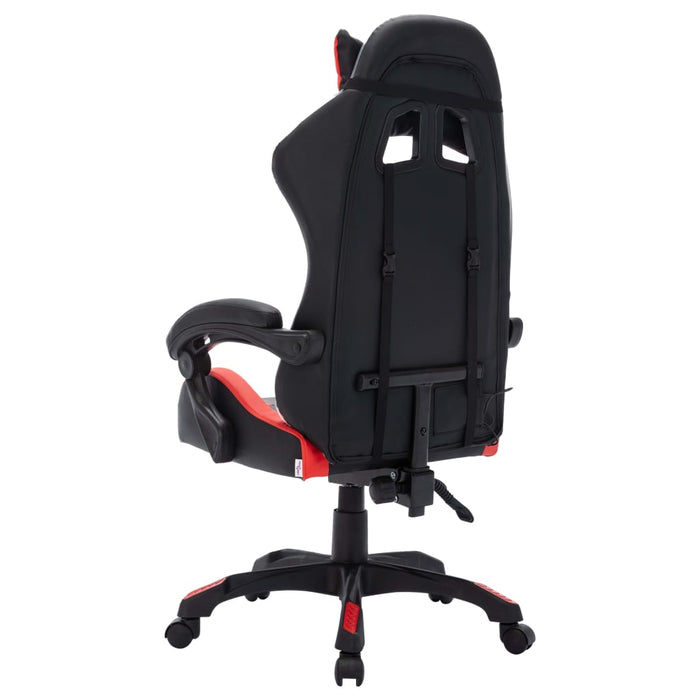 Scaun de jocuri cu LED RGB, roșu și negru, piele ecologică WALTI
