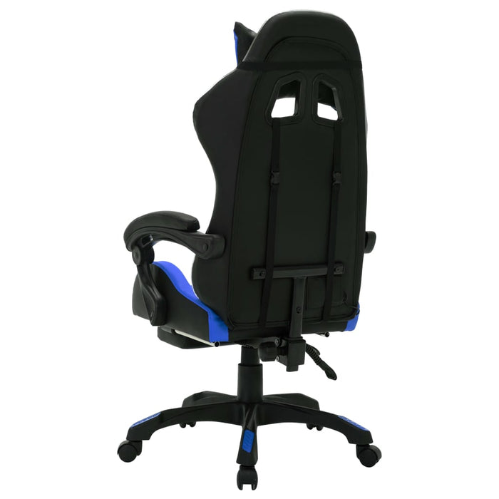 Scaun de jocuri cu LED RGB, albastru și negru, piele ecologică - WALTI WALTI