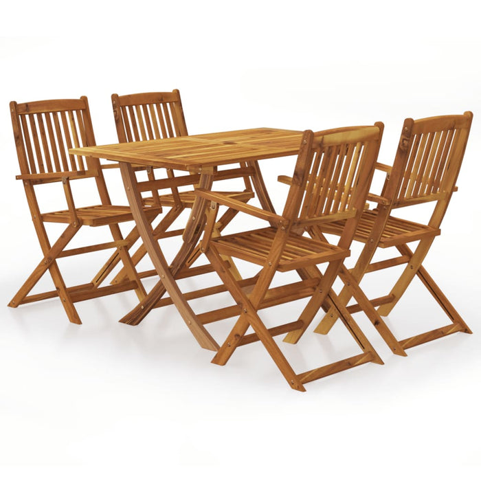 Set mobilier de grădină pliabil, 5 piese, lemn masiv acacia - WALTI WALTI