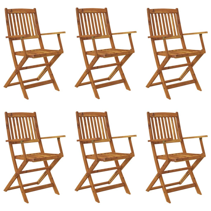 Set mobilier de grădină pliabil, 7 piese, lemn masiv acacia - WALTI WALTI