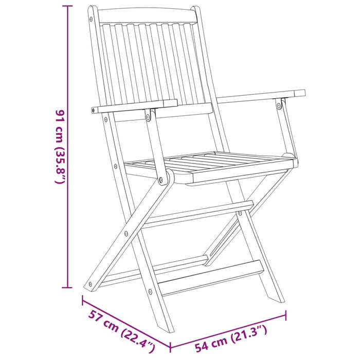 Set mobilier de grădină pliabil, 7 piese, lemn masiv acacia - WALTI WALTI