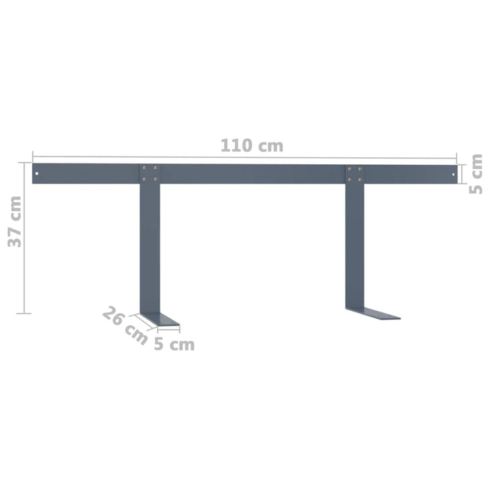 Spătar pentru canapea din paleți, gri deschis, 110 cm, fier WALTI